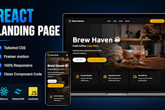 build responsive react vite landing page using tailwind CSS