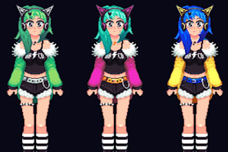 create nsfw pixel art  nsfw pixel art character design nsfw sprite sheet
