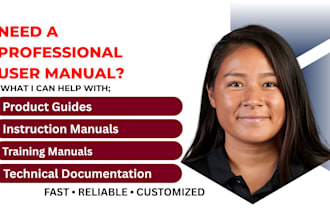 design professional instruction manual, user manual, or product guide