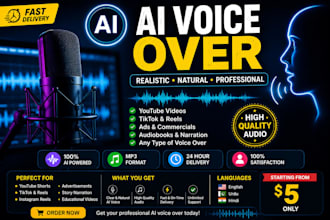 create professional ai voice over for youtube shorts,