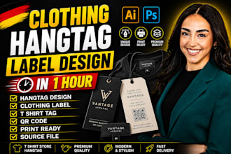 design clothing hangtag german t shirt store hangtag and label design in 1 hour