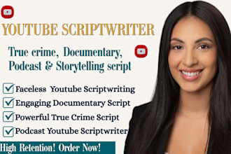 write french youtube script, true crime script, documentary script writing