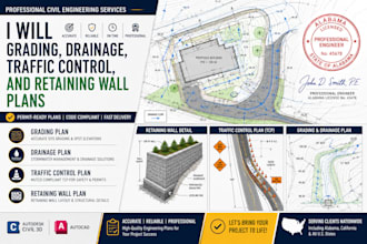 grading, drainage and traffic control plan retaining wall in alabama california