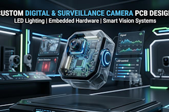 design custom digital, surveillance, camera pcb, led lighting and embedded