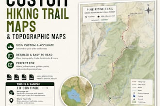 create professional custom hiking trail maps and topographic maps