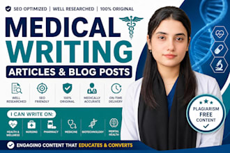 write medical and health articles for you