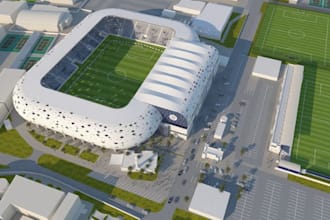 do cgi stadium design, basketball, tennis filed, sport complex and 3d rendering