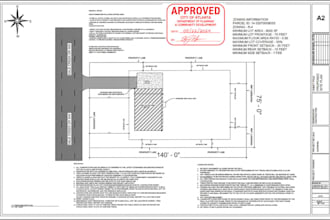 design site plan and plot plan for city permit approval