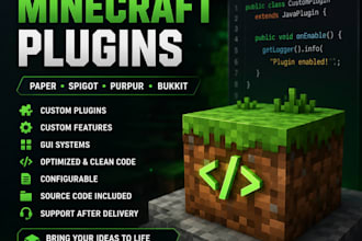 develop a custom minecraft plugin for your paper or spigot server
