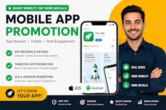 do mobile app promotion, app reviews, ios android mobile app marketing installs