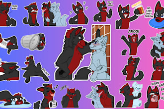 draw furry art stickers, furry character designs and nsfw furry art stickers