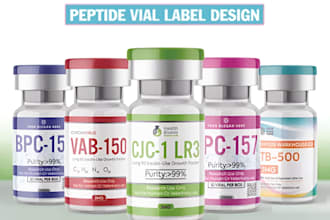 design peptide label, peptide vial label, peptide sarms label, packaging design