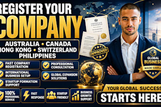 company registration in australia, switzerland, hong kong, philippines, canada