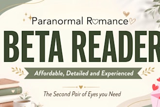 beta read paranormal romance novel, paranormal beta reader, romance beta reader