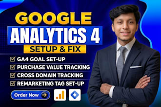 setup or fix google analytics 4, ga4 ecommerce and conversion tracking