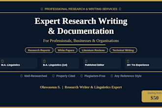 research,  write professional reports and research documents