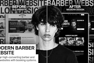 create a modern website for barber shop and hair salon