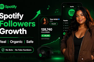 increase  spotify followers monthly listeners genuine streams