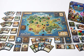 design board game illustration, card art, tarot and box design
