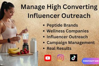 manage high converting influencer outreach for peptide and wellness brands