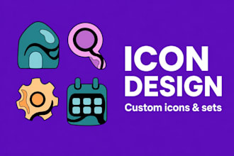 design custom icons or icon set for your app or website