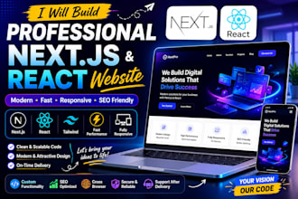create a professional nextjs and react website
