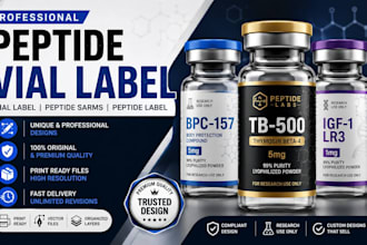 design vial peptide label, vial label, peptide sarms and peptide label