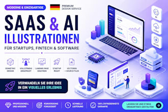 create modern saas ai startup website illustration isometric design fintech art