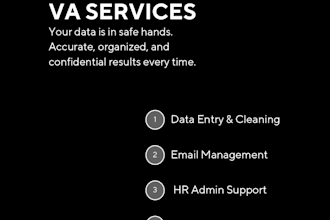 do data entry, admin support and HR virtual assistant work