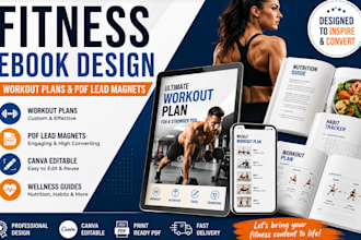 create fitness coach workout planner wellness guide and PDF lead magnet in canva