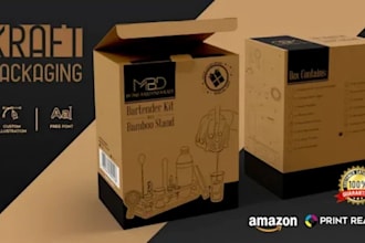 design premium product packaging, amazon box design and custom packaging