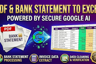 convert PDF or bank statement to excel using ai