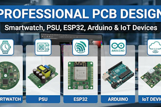 create pcb design for smartwatch, psu, esp32, arduino and iot devices