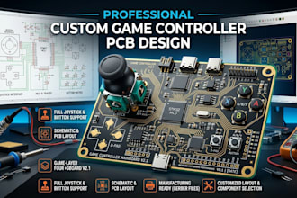 design custom game controller pcb with joystick and circuit design