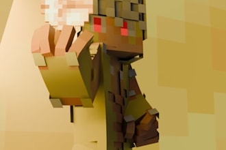 do a minecraft custom render art
