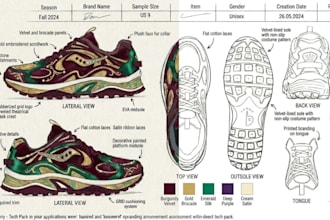 design shoe tech pack, heels, sneakers, boots custome shoe manufacturing