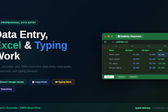 do professional data entry,copypaste and typing work