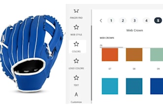 setup 2d, 3d baseball glove, softball, boxing glove configure in zakeke kickflip