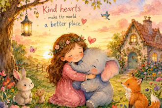 create handdrawn watercolor children storybook illustrations