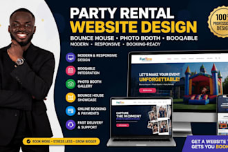 design party rental website bounce house photo booth website booqable website