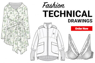 create complete fashion tech pack design