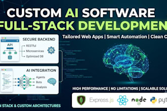 do ai software development, full stack website backend, and front end dev