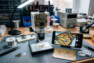 develop a custom digital microscope with pcb, camera, and wifi