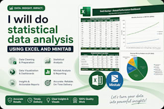 do statistical data analysis using excel and minitab