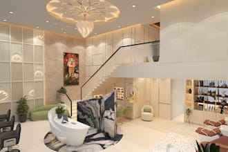 balance hospitality spa area, interior basement layout, wellness facility render