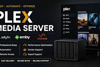setup and automate plex, jellyfin, emby, iptv and unraid server