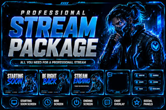 design a professional stream overlay package