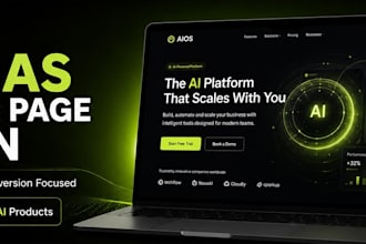 design a modern saas or ai landing page