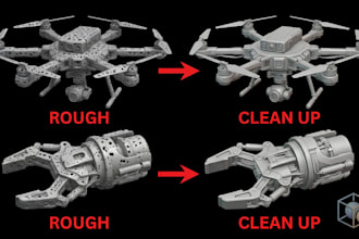fix stl and obj file and repair mesh 3d scan cleanup ready for 3d printing