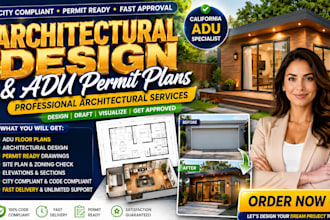 create professional architectural design and adu permit plans